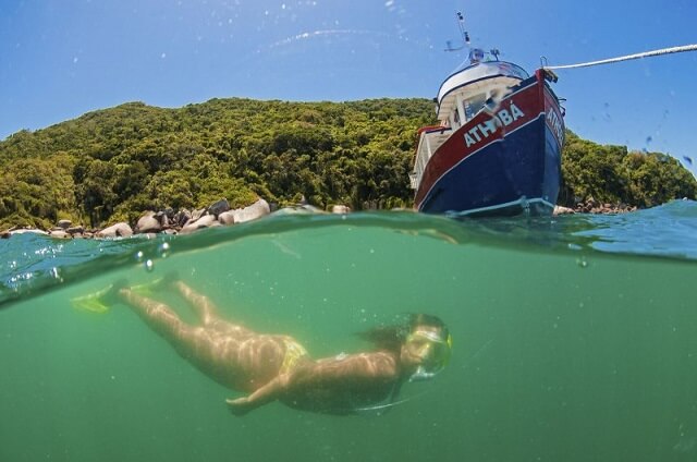 Mergulho ecológico em Bombinhas (Foto: Turismo SC)